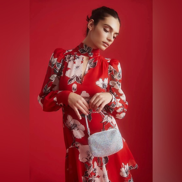 Anthropologie Exquise Floral Tiered Mock-Neck Maxi Dress - Picture 5 of 16